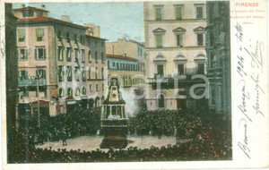 Cartolina originale da collezione 1904 FIRENZE Scoppio del Carro del Sabato Santo Cartolina FP VG 1