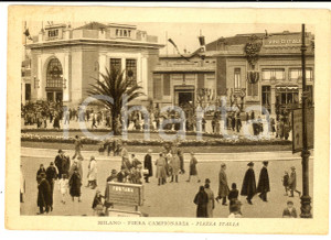 Cartolina originale da collezione 1933 MILANO Fiera Campionaria  Piazza ITALIA Padiglione FIAT Cartolina FG VG 1