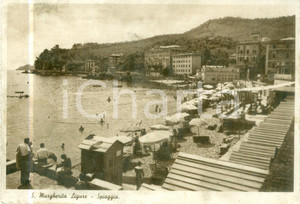 Cartolina originale da collezione 1938 SANTA MARGHERITA LIGURE GE Bagnanti sulla spiaggia d estate Cartolina FG 1