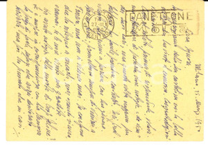 Materiale pubblicitario d’epoca 1950 MILANO Cartolina postale con TIMBRO PUBBLICITARIO Panettone MOTTA 1