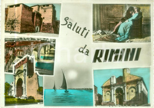 Cartolina originale da collezione 1958 RIMINI Vedutine Rocca Malatestiana Cartolina VINTAGE FG VG 1