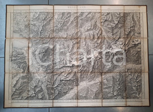 Mappa, planimetria storica 1870 ca DUFOUR Carte SUISSE VEVEY  SION Mappa n° 17 75x55 cm 1