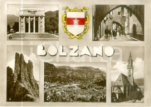 Cartolina originale da collezione 1955 ca BOLZANO Vedutine Monumento alla Vittoria Via Carrettai Cartolina FG NV 1