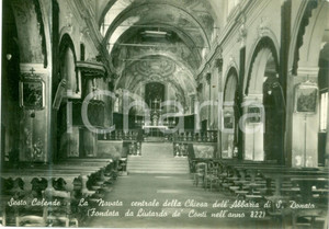 Cartolina originale da collezione 1955 ca SESTO CALENDE VA Chiesa dell Abbazia di SAN DONATO Cartolina FG NV 1