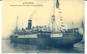 Cartolina originale da collezione 1915 ca ANGERS Paquebot des  MESSAGERIES MARITIMES Carte postale FP NV 1