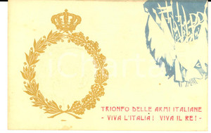 Cartolina originale da collezione 1920 ca Cartolina TRIONFO DELLE ARMI ITALIANE ed. Giuseppe ZAULI ROMA 1