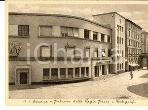Cartolina originale da collezione 1940 ca SAVONA  Palazzo delle Regie Poste e Telegrafi Cartolina FG VG 1