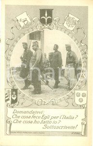 Cartolina originale da collezione 1915 ca PROPAGANDA WW1 Sottoscrivete prestito per l ITALIA Cartolina FP NV 1
