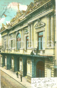 Cartolina originale da collezione 1907 BUENOS AIRES ARGENTINA Teatro de la Opera Cartolina FP VG DANNEGGIATA 1