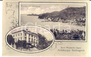 Cartolina originale da collezione 1925 SANTA MARGHERITA LIGURE GE Vedutine con albergo BOLOGNA Cartolina FP 1