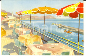 Cartolina originale da collezione 1970 ca GENOVA Ristorante Night Club LA CARAVELLA D ORO Terrazza Cartolina 1