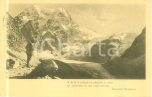 Cartolina originale da collezione 1914 ALPINISMO Scalatore sosta sulla vetta Cartolina postale FP VG 1