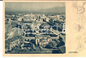 Cartolina originale da collezione 1933 LITTORIA / LATINA Veduta panoramica Cartolina postale FP DANNEGGIATA 1