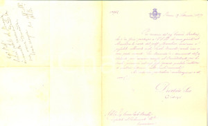 Autografo originale 1879 ROMA Ministro respinge richieste Isidoro MARCHINI AUTOGRAFO Paolo BOSELLI 1