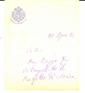 Autografo originale 1883 ROMA On. Paolo BOSELLI in difficoltÃ  per le vie gerarchiche AUTOGRAFO 1