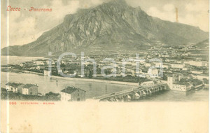 Cartolina originale da collezione 1908 LECCO Panorama del paese con Monte San Martino Cartolina FP VG 1
