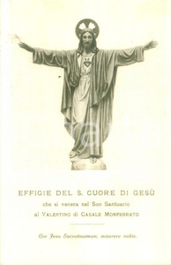 Cartolina originale da collezione 1930 ca CASALE MONFERRATO AL Effigie del Sacro Cuore di GesÃ¹ Cartolina FP NV 1