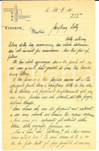 Documento originale, autentico 1941 WW2 Conte Edmondo ZANCHI lieto per i risultati della figlia Lettera 1