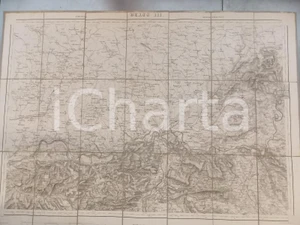 Mappa, planimetria storica 1866 DUFOUR Carte SUISSE LIESTAL  SCHAFFAUSEN Mappa n° 3 75x55 cm 1