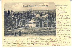 Cartolina originale da collezione 1904 MONDORFLESBAINS LUXEMBOURG Vue panoramique Carte postale FP VG 1