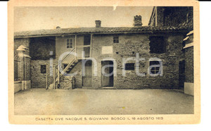 Cartolina originale da collezione 1938 CASTELNUOVO DON BOSCO AT Casa natale DON BOSCO Cartolina con timbro 1