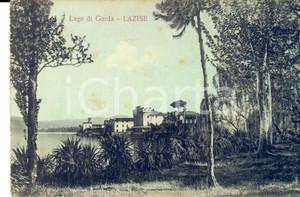 Cartolina originale da collezione 1915 ca LAZISE VR Veduta del Lago di GARDA Cartolina postale FP NV 1