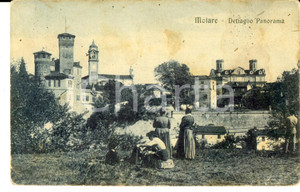 Cartolina originale da collezione 1917 MOLARE AL Veduta panoramica Cartolina ANIMATA con donne FP VG 1