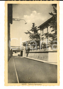 Cartolina originale da collezione 1942 MELZO MI Sottovia ferroviario Cartolina postale ANIMATA auto FP NV 1