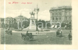 Cartolina originale da collezione 1900 ca MILANO Carrozze in largo CAIROLI Albergo EDEN Cartolina FP NV 1
