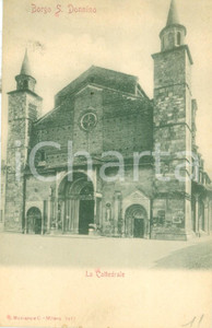 Cartolina originale da collezione 1900 ca BORGO SAN DONNINO / FIDENZA La Cattedrale Cartolina FP NV 1