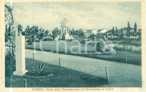 Cartolina originale da collezione 1930 ca GORIZIA Parco della Rimembranza Monumento ai caduti Cartolina FP NV 1