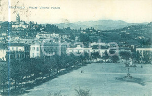 Cartolina originale da collezione 1927 PINEROLO TO Panorama di Piazza Vittorio Veneto Cartolina FP VG 1