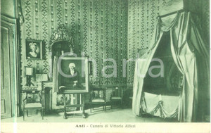 Cartolina originale da collezione 1931 ASTI Camera da letto di Vittorio ALFIERI Cartolina postale FP VG 1
