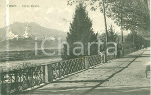 Cartolina originale da collezione 1930 CUNEO Panorama di Corso GESSO con monti  Cartolina FP VG 1