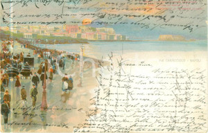 Cartolina originale da collezione 1900 ca NAPOLI Panorama di Via CARACCIOLO Cartolina ILLUSTRATA FP VG 1