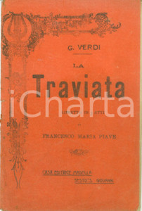 Oggetto da collezione cartaceo 1918 Giuseppe VERDI Francesco Maria PIAVE La Traviata Casa editrice MADELLA 1