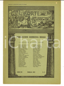 Giornale, rivista storica 1953 LA CORTE DI SALOMONE Pubblicazione enimmistica mensile Anno LIII nÂ°2 1