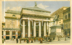 Cartolina originale da collezione 1935 GENOVA Piazza DE FERRARI Teatro Carlo Felice Cartolina ILLUSTRATA FP VG 1