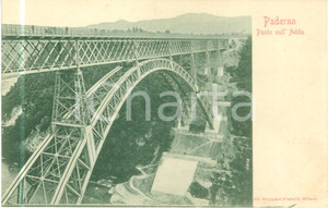 Cartolina originale da collezione 1900 ca PADERNO D ADDA LC Ponte SAN MICHELE sul fiume ADDA Cartolina FP NV 1