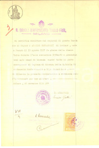 Documento originale, autentico 1936 MILANO Scuola Avviamento PAOLO FRISI Licenza ad Anchise BERNASCONI 1
