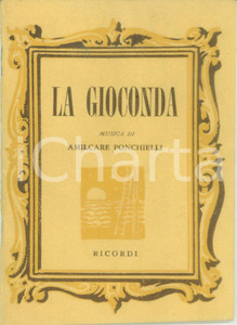 Oggetto da collezione cartaceo 1952 Tobia GORRIO Amilcare PONCHIELLI La Gioconda Edizioni RICORDI 1