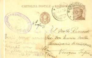 Cartolina originale da collezione 1931 BORDIGHERA IM Colonia Scolastica Milanese Cartolina postale FP VG 1