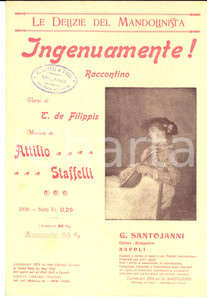 Oggetto da collezione cartaceo 1919 DE FILIPPIS  STAFFELLI Ingenuamente! Spartito per mandolino SANTOJANNI 1