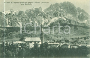 Cartolina originale da collezione 1930 ca CORTINA D AMPEZZO BL Panorama CRISTALLO e CRISTALLIN Cartolina FP VN 1