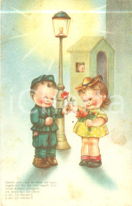 Cartolina originale da collezione 1942 WW2 PROPAGANDA DI GUERRA Dammi una rosa da tener sul cuor Cartolina FP VG 1