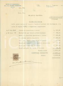 Documento originale, autentico 1928 TREVISO Mario RONZONI Studio di ragioneria Lettera commerciale DANNEGGIATA 1