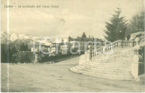 Cartolina originale da collezione 1931 CUNEO La scalinata dal Corso GESSO Cartolina FP VG 1