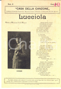 Oggetto da collezione cartaceo 1920 ca Emidio MUCCI Lucciola  Volantino spartito ed. FRATELLI FRANCHI 1
