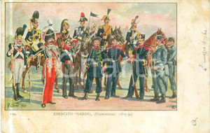Cartolina originale da collezione 1901 RISORGIMENTO ITALIANO Esercito Sardo Piemontese Cartolina ILLUSTRATA FP 1