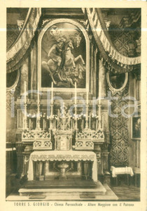 Cartolina originale da collezione 1953 TORRE SAN GIORGIO CN Altare maggiore Chiesa parrocchiale Cartolina FG VG 1